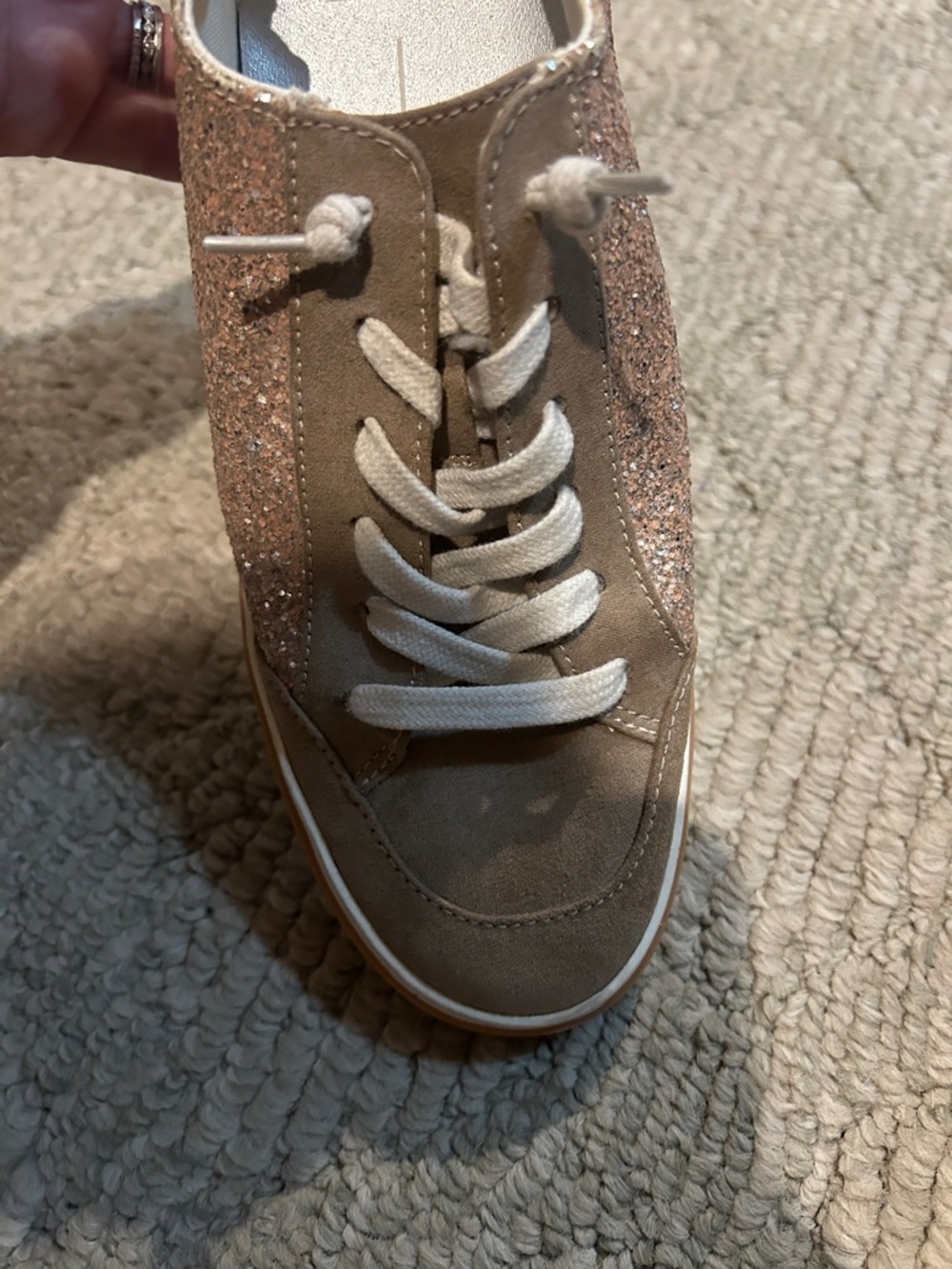 Dolce Vita Women’s Glitter Casual Sneakers - Rose Gold - Picture 7 of 13